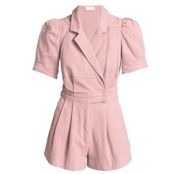 7 FOR ALL MANKIND Seamed Romper in Soft Lavender Pink Purple Sz. Small - Picture 4 of 15